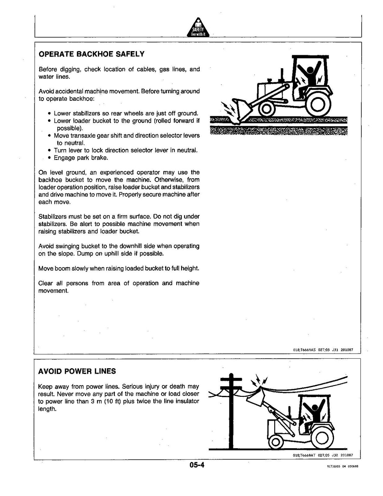 MANUEL D'UTILISATION DE LA PELLE RÉTROCAVEUSE JOHN DEERE 315C #1 