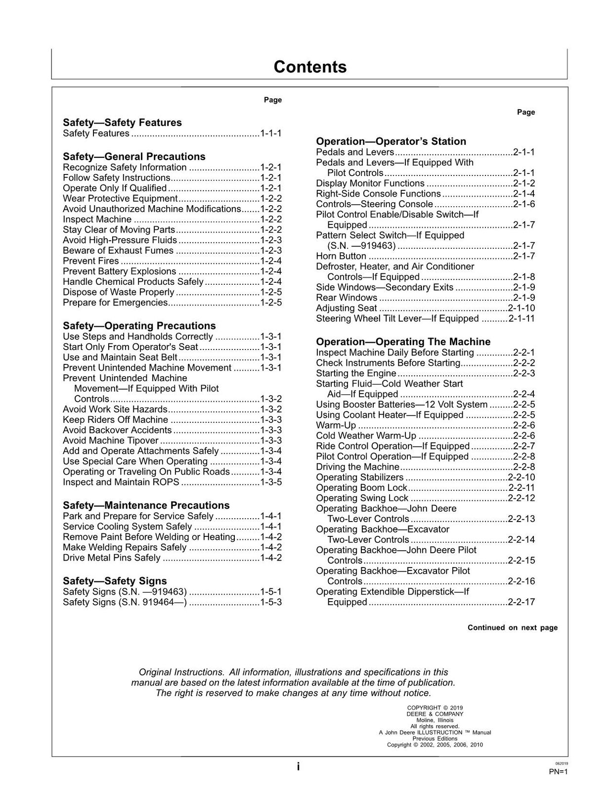 JOHN DEERE 710G BACKHOE OPERATORS MANUAL