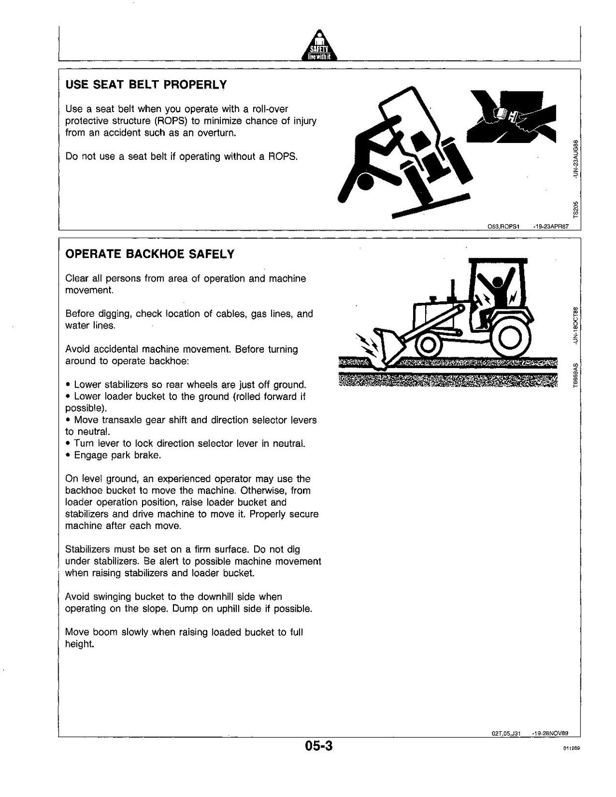 JOHN DEERE 315C BACKHOE OPERATORS MANUAL #2