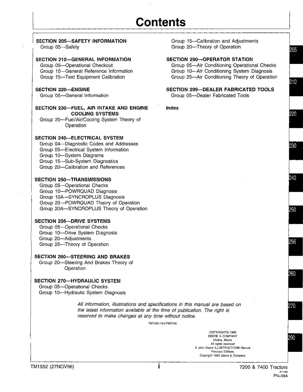 JOHN DEERE 7200 7400 TRACTOR SERVICE MANUAL #2