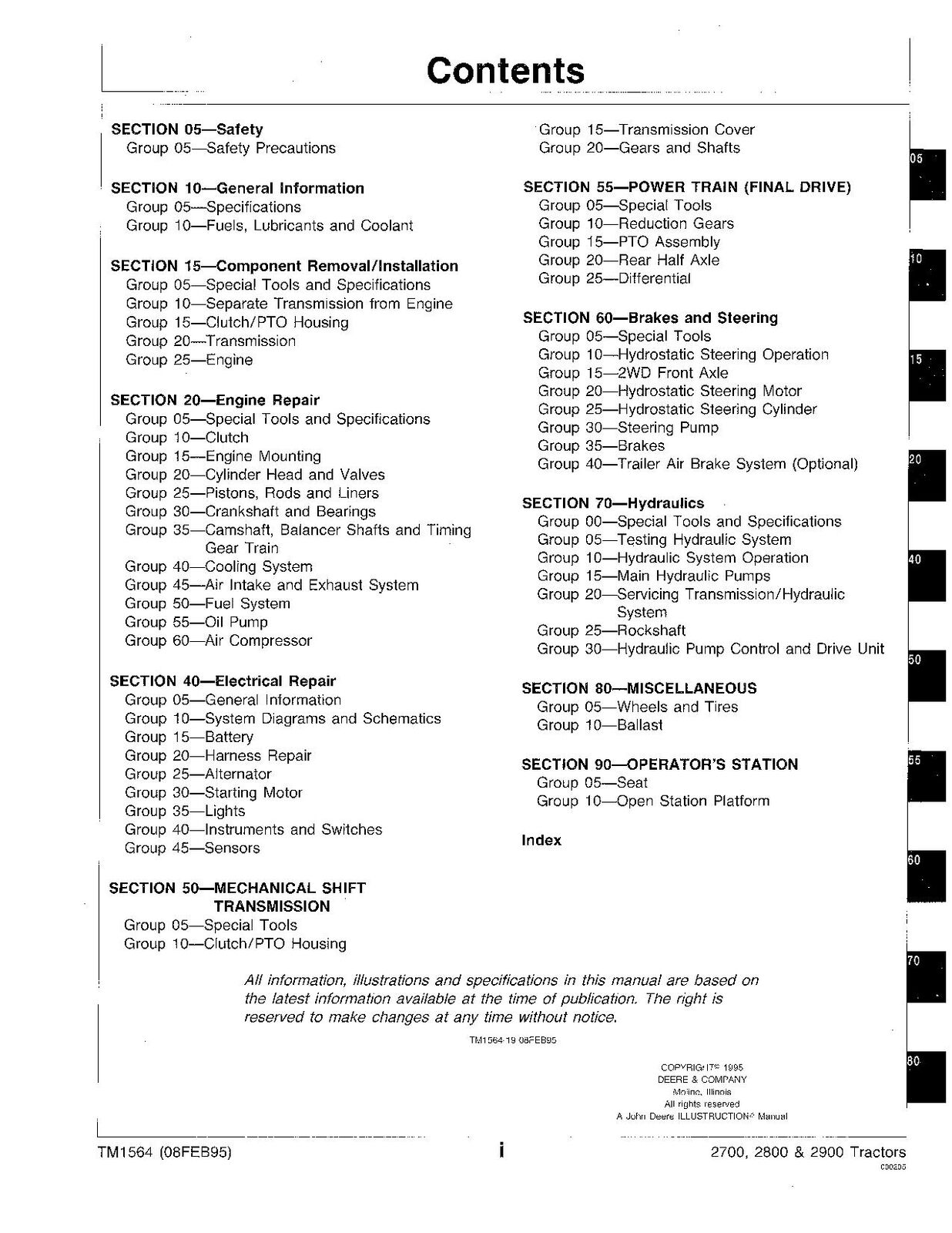 JOHN DEERE 2700 2800 2900 TRACTOR SERVICE MANUAL