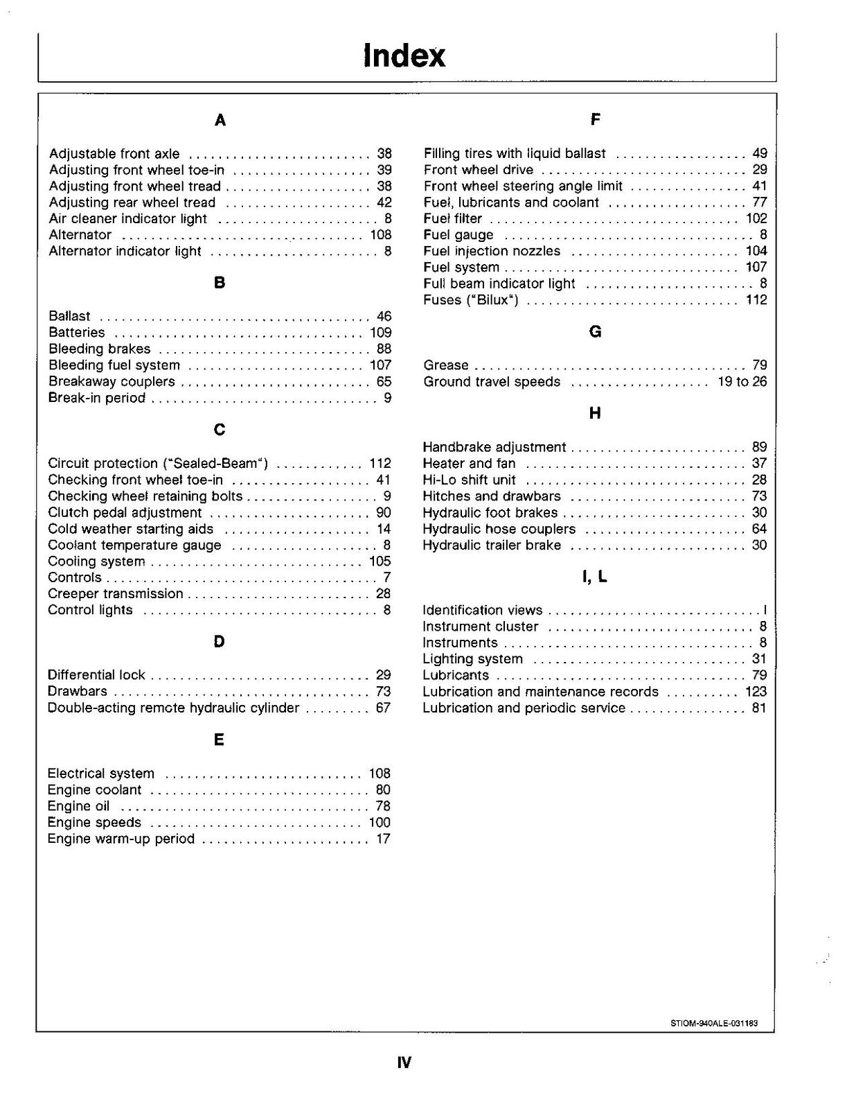 JOHN DEERE 940 1140 1040 TRAKTOR-BETRIEBSHANDBUCH 