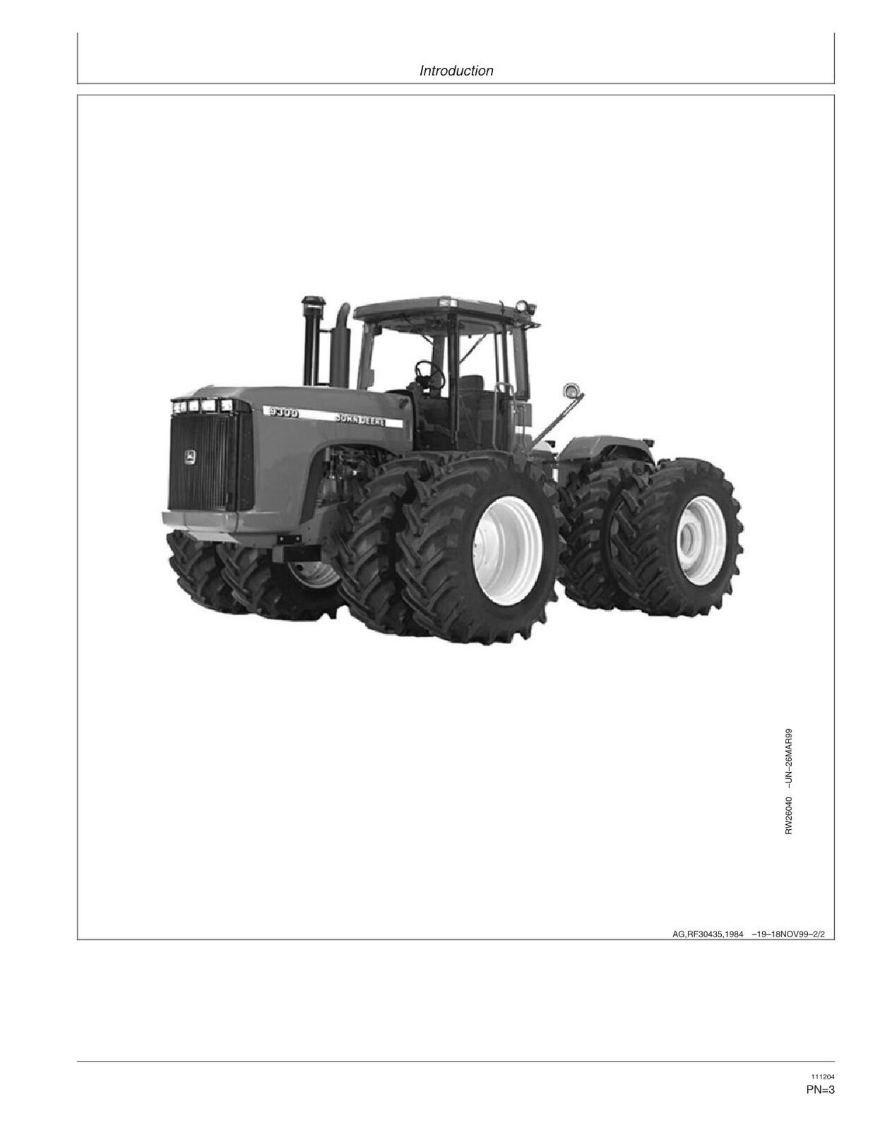 JOHN DEERE 9100 9200 9300 9400 TRAKTOR-BETRIEBSHANDBUCH Nr. 1