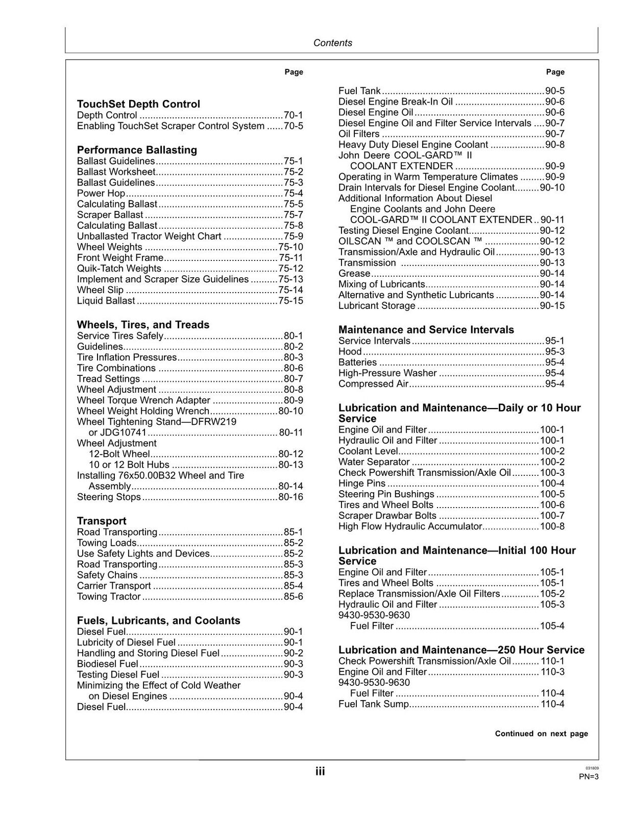 JOHN DEERE 9430 9530 9630 TRACTOR OPERATORS MANUAL #1