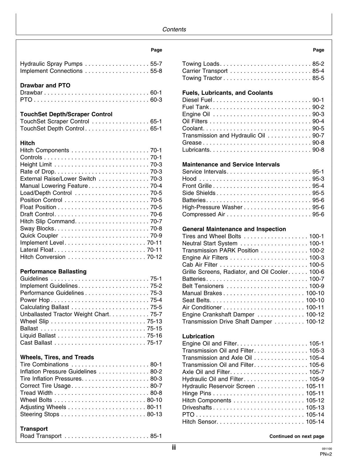 JOHN DEERE 9100 9200 9400 9300 TRACTOR OPERATORS MANUAL