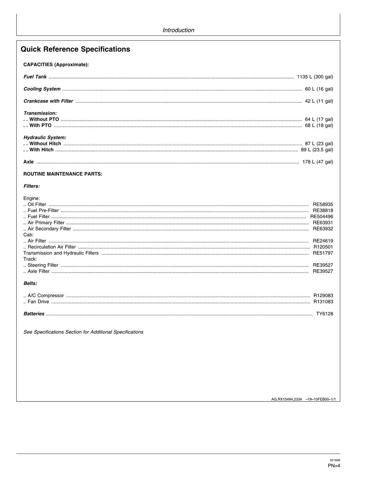 JOHN DEERE 9300T 9400T TRACTOR OPERATORS MANUAL #3