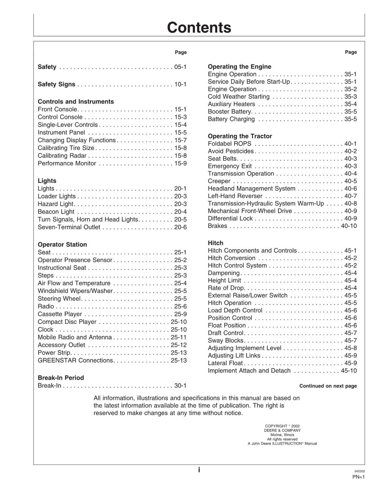 JOHN DEERE 7210 7410 7510 TRACTOR OPERATORS MANUAL #2