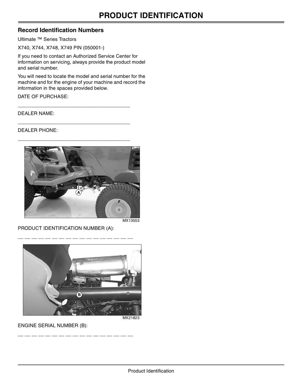 JOHN DEERE X740 X744 X748 X749 TRACTOR OPERATORS MANUAL #2