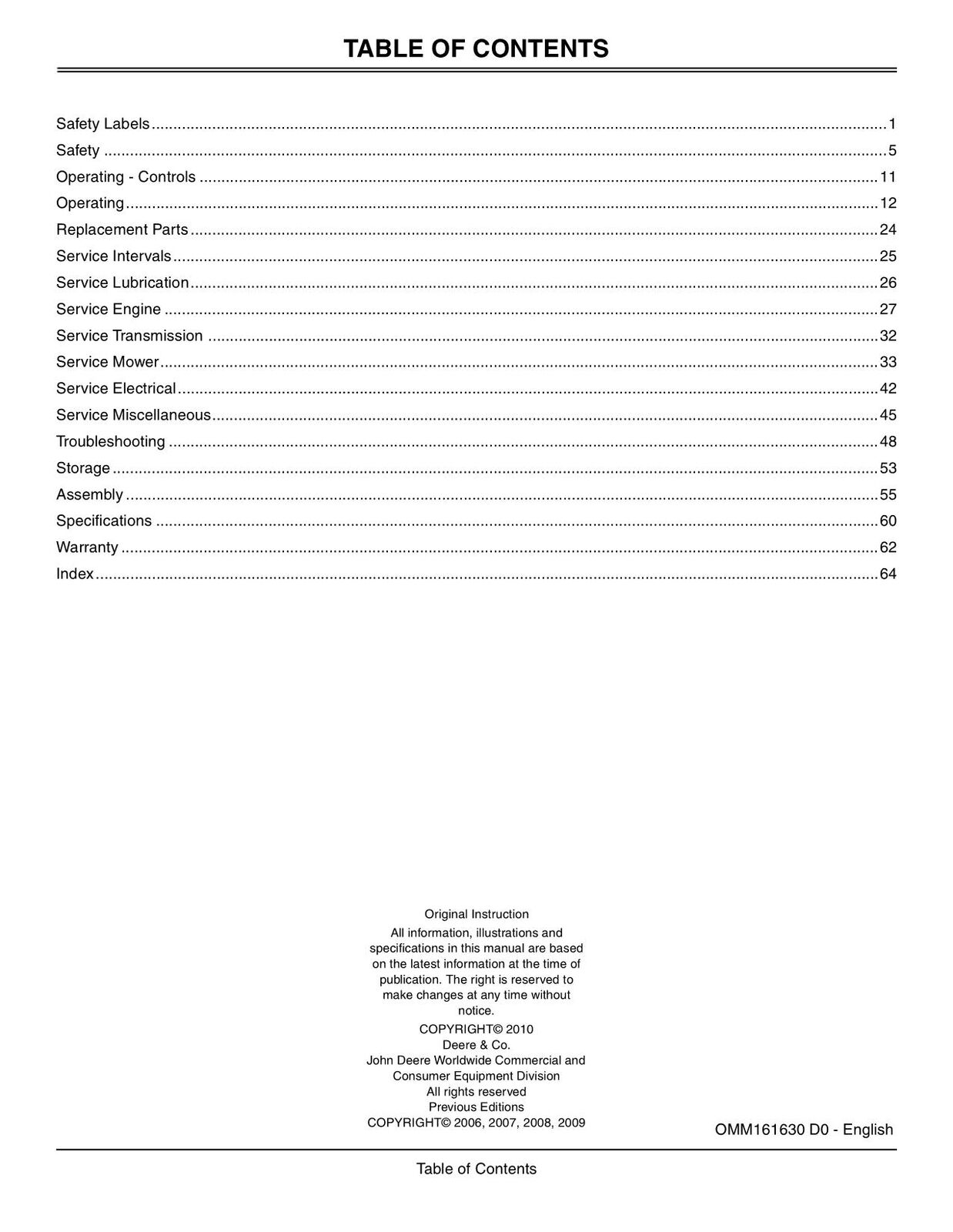 JOHN DEERE X300R TRACTOR OPERATORS MANUAL 150001-180000