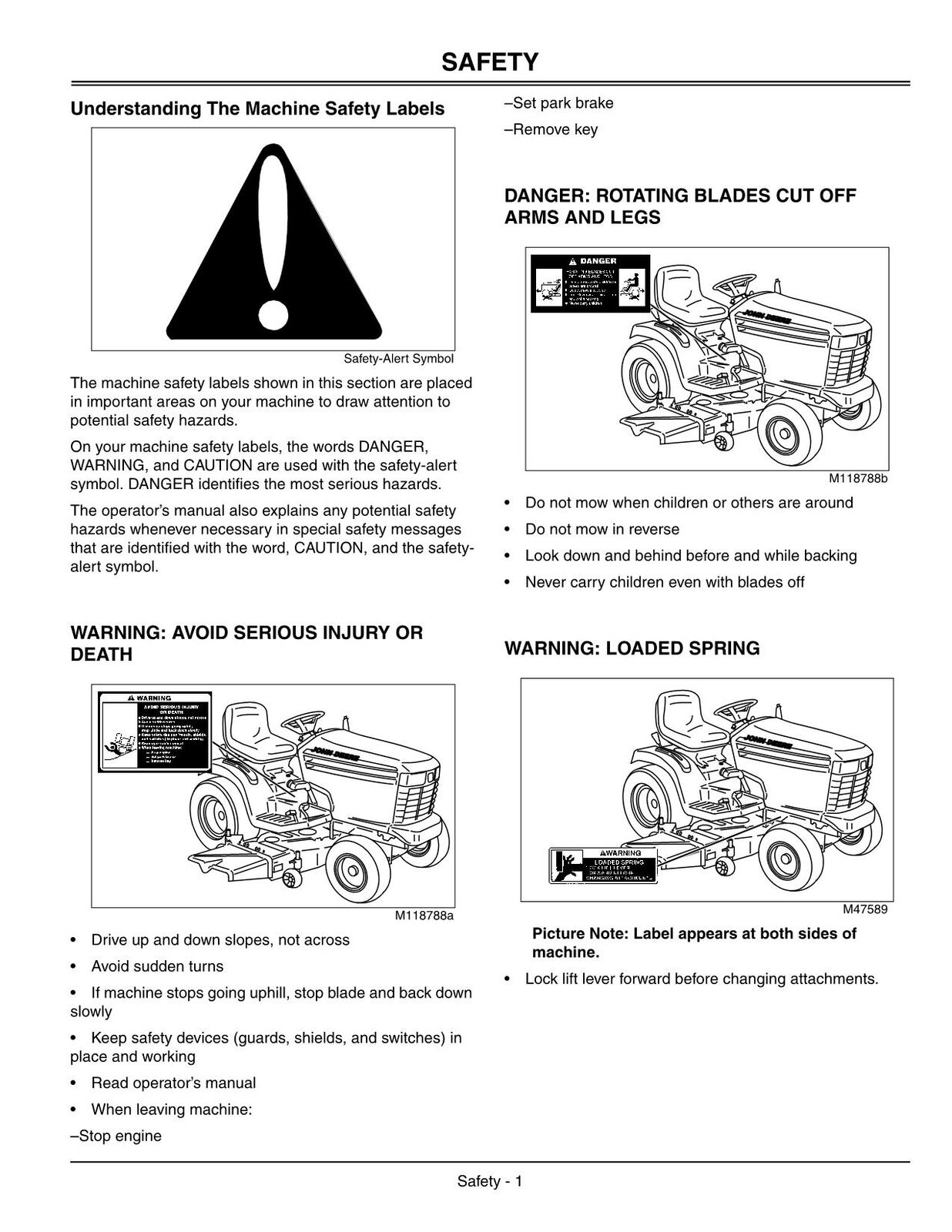 JOHN DEERE GT235E TRACTOR OPERATORS MANUAL