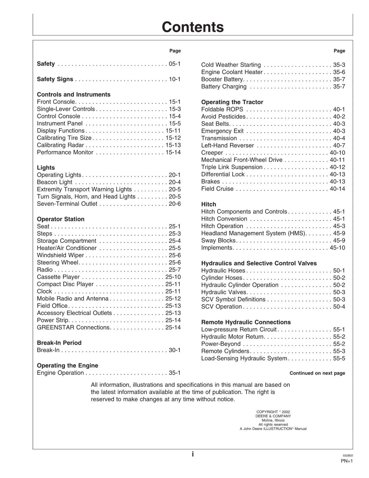 JOHN DEERE 7610 7710 7810 TRACTOR OPERATORS MANUAL #3