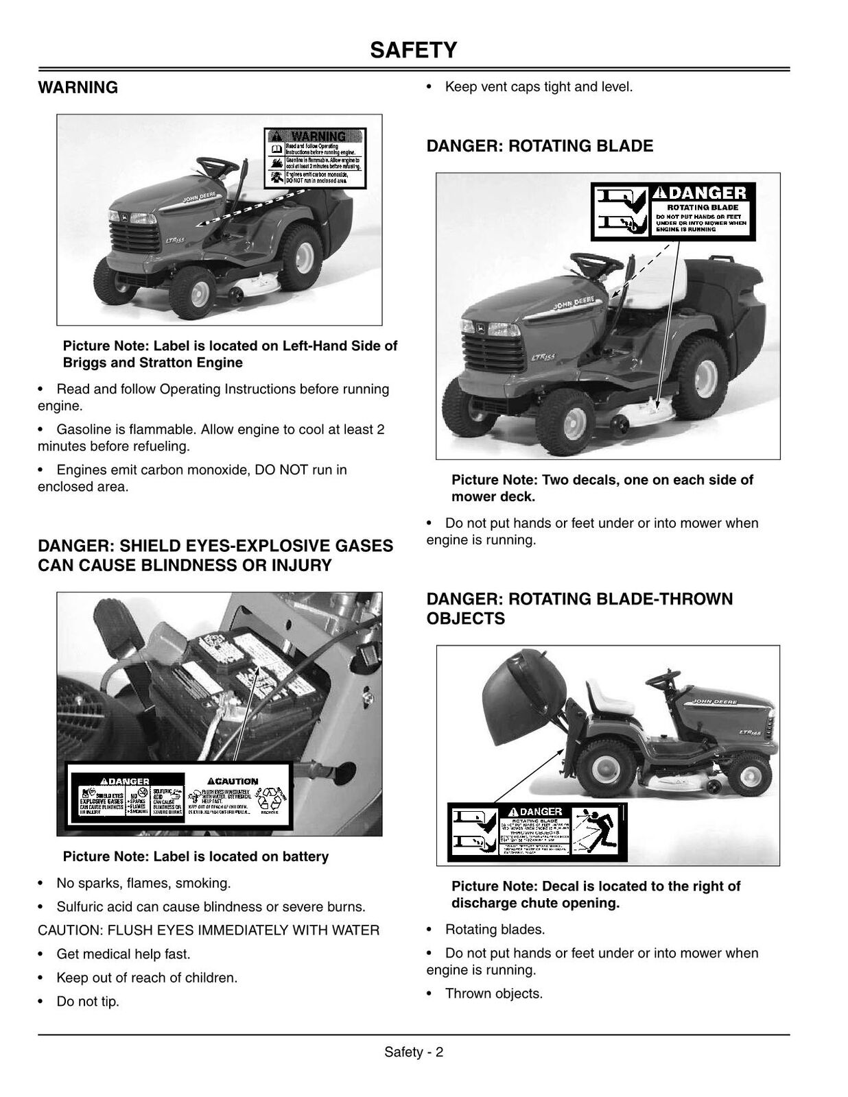 JOHN DEERE LTR166 TRACTOR OPERATORS MANUAL #2