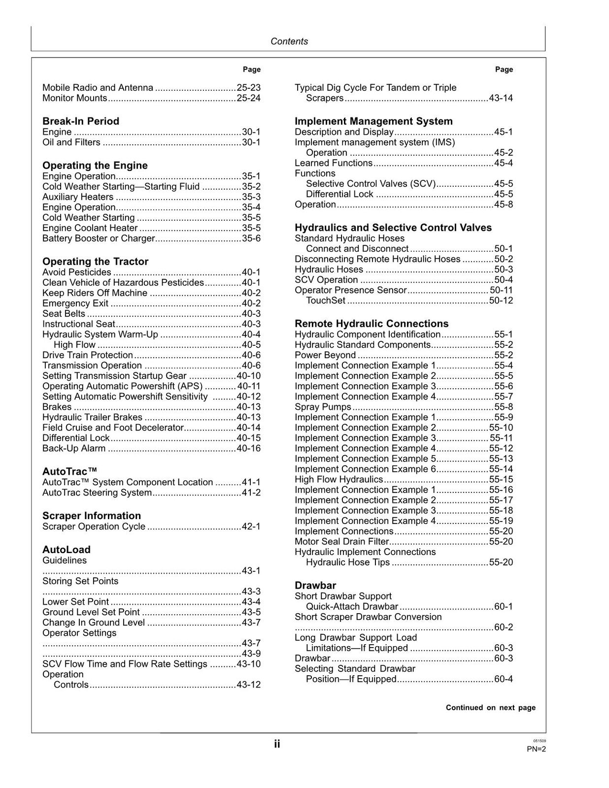 JOHN DEERE 9430 9530 9630 TRACTOR OPERATORS MANUAL #2