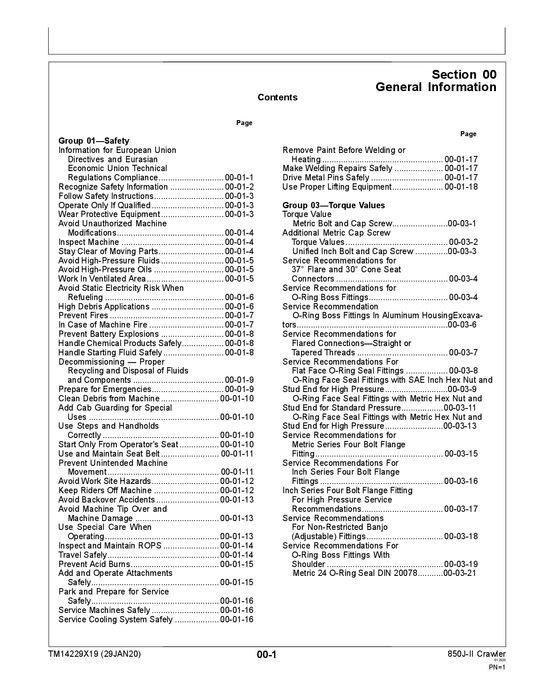 JOHN DEERE 850J II 850J-II CRAWLER DOZER REPAIR SERVICE TECHNICAL MANUAL TM14229