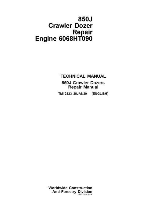 JOHN DEERE 850J CRAWLER DOZER REPAIR SERVICE MANUAL #1