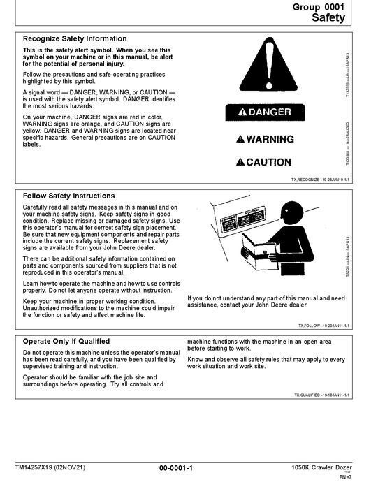 JOHN DEERE 1050K CRAWLER DOZER REPAIR SERVICE TECHNICAL MANUAL TM14257