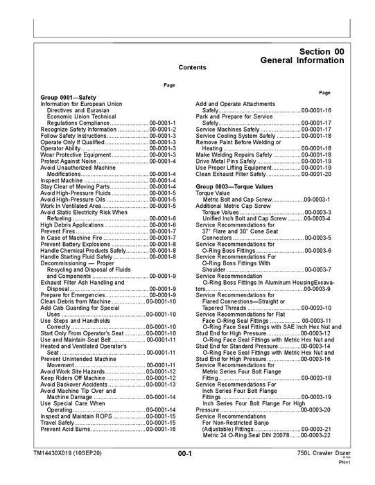 JOHN DEERE 750L CRAWLER DOZER REPAIR SERVICE TECHNICAL MANUAL TM14430