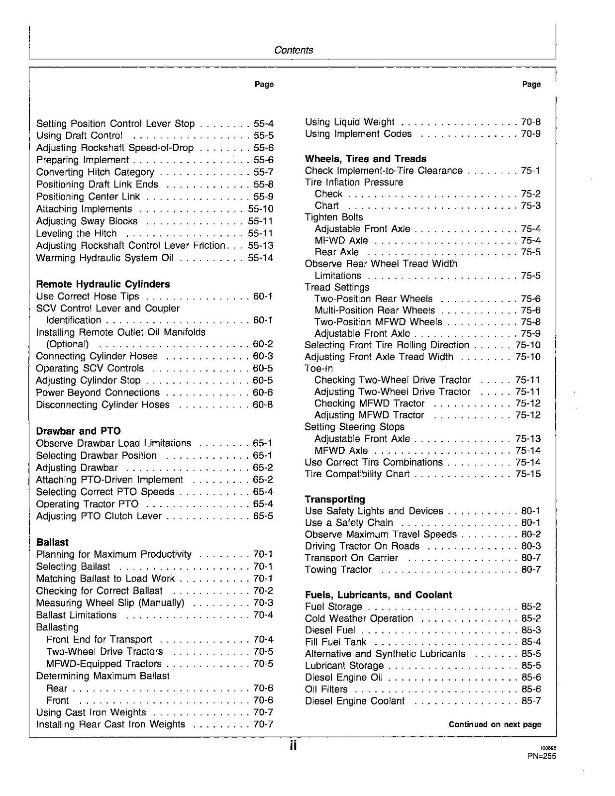 JOHN DEERE 5400N 5500N TRACTOR OPERATORS MANUAL