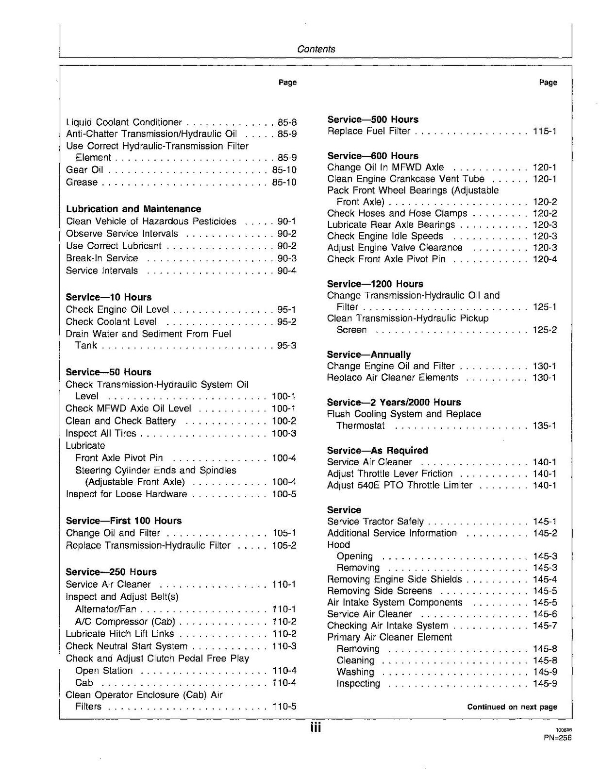 JOHN DEERE 5400N 5500N TRACTOR OPERATORS MANUAL