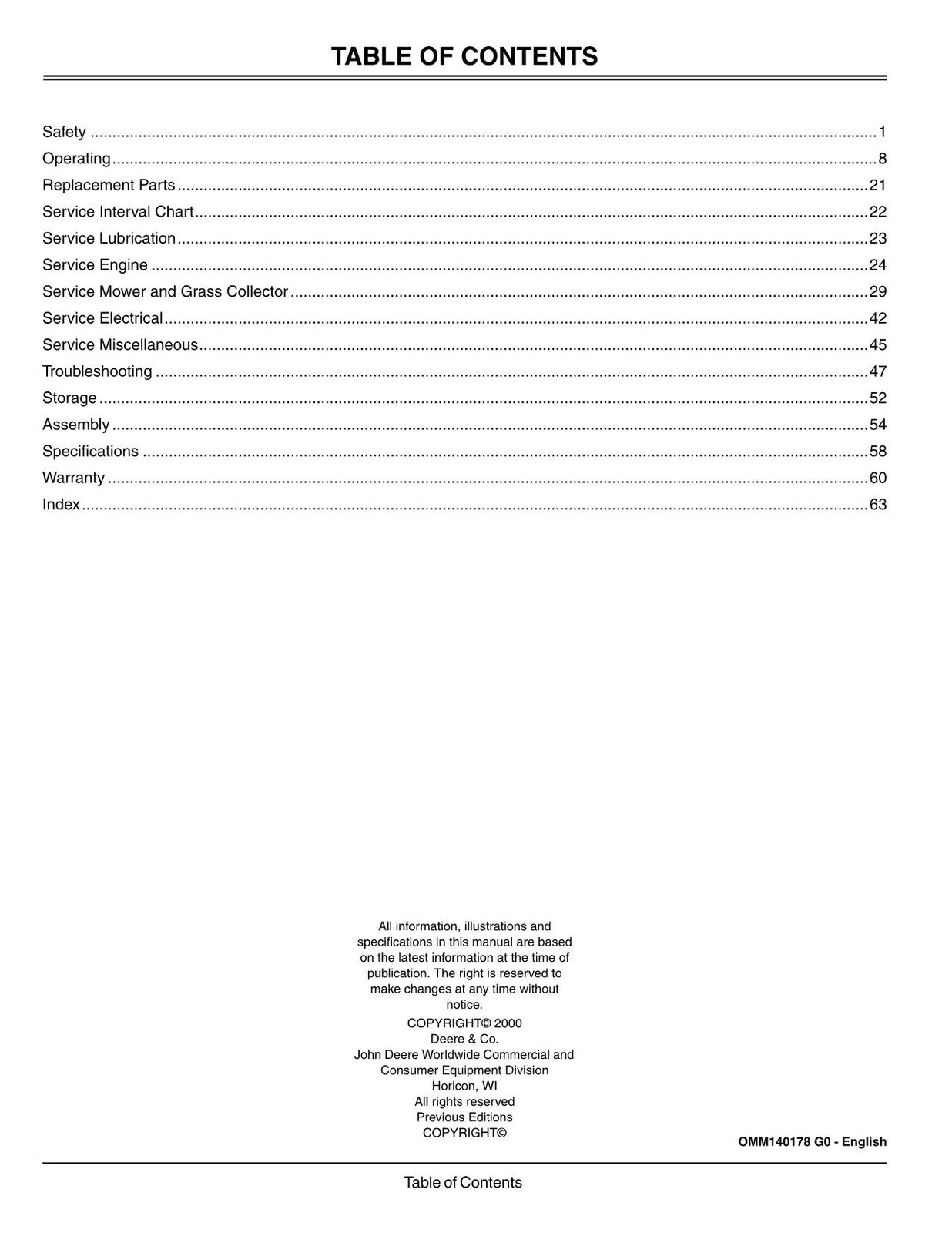 JOHN DEERE LTR166 TRACTOR OPERATORS MANUAL #1