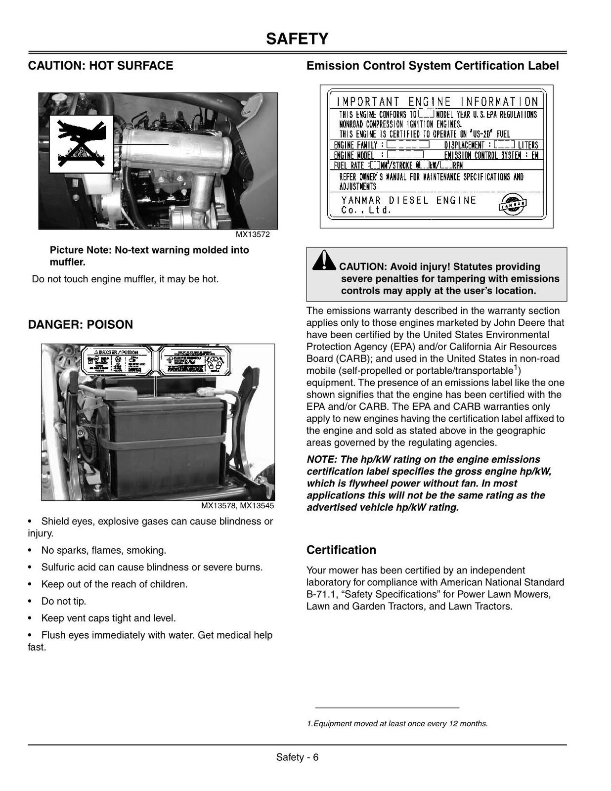 JOHN DEERE X495 TRACTOR OPERATORS MANUAL #3