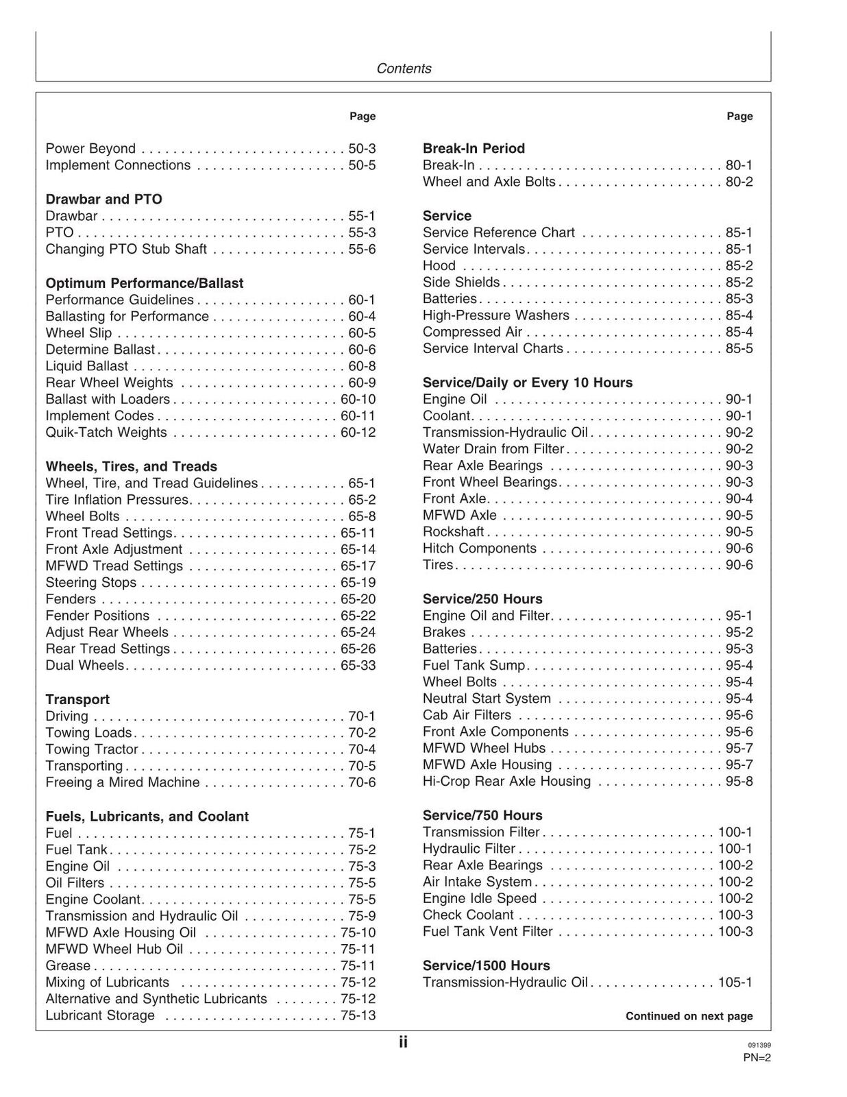 JOHN DEERE 7210 7410 7510 TRAKTOR-BETRIEBSHANDBUCH Nr. 1