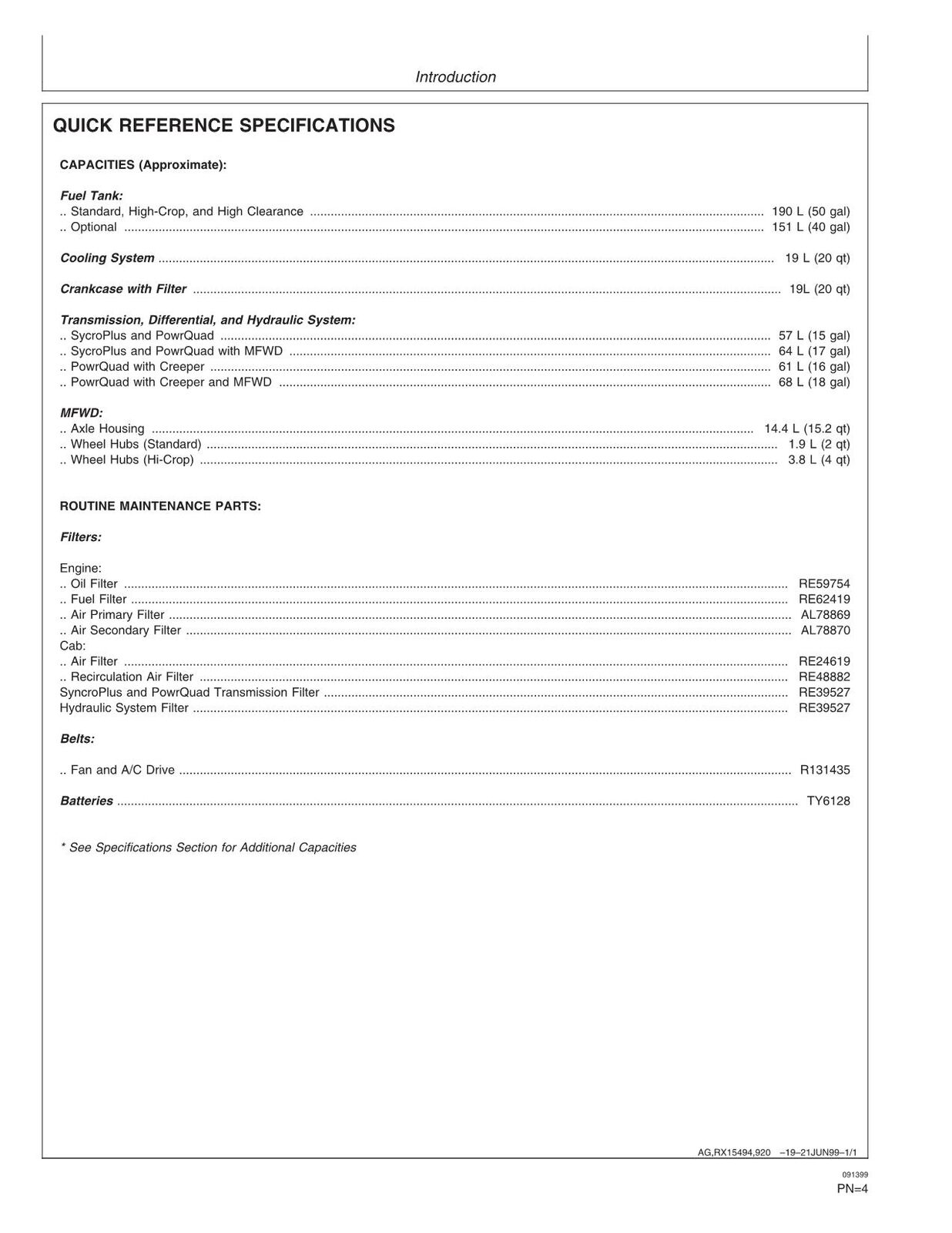 JOHN DEERE 7210 7410 7510 TRAKTOR-BETRIEBSHANDBUCH Nr. 1