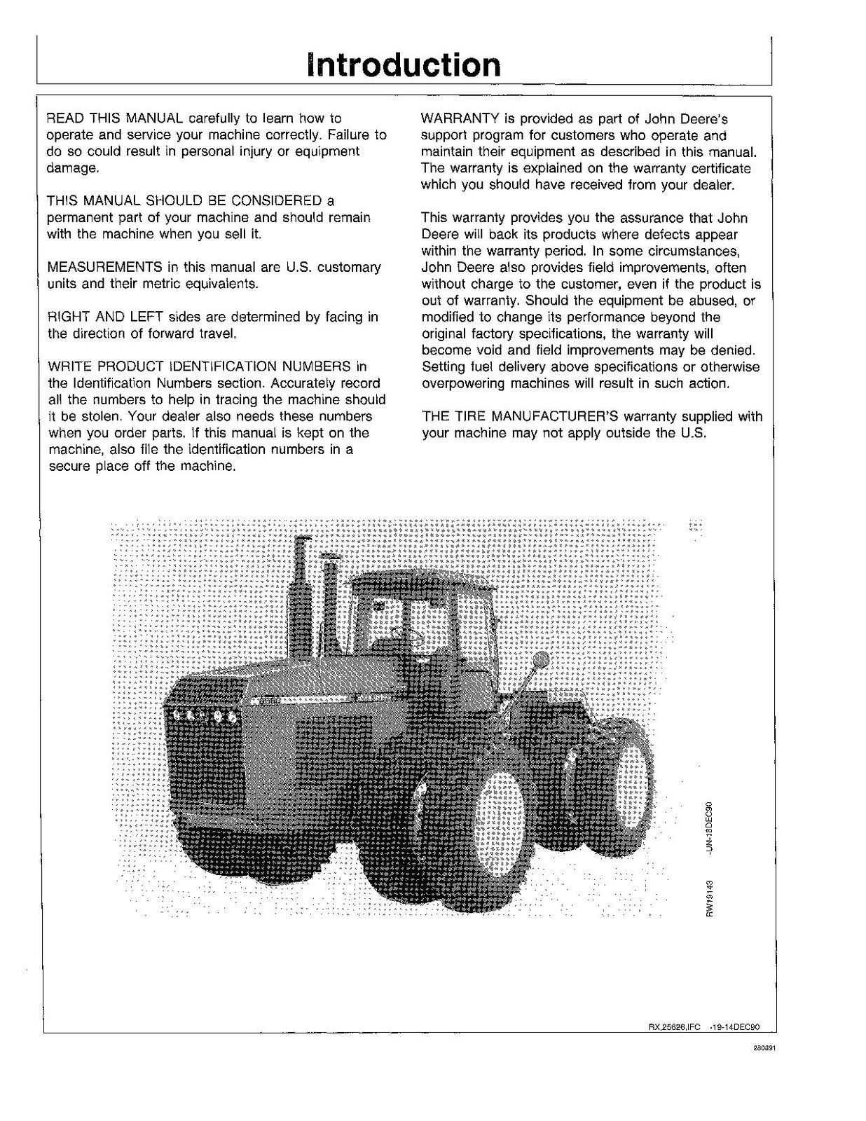 JOHN DEERE 8560 8760 8960 TRAKTOR-BETRIEBSHANDBUCH Nr. 3