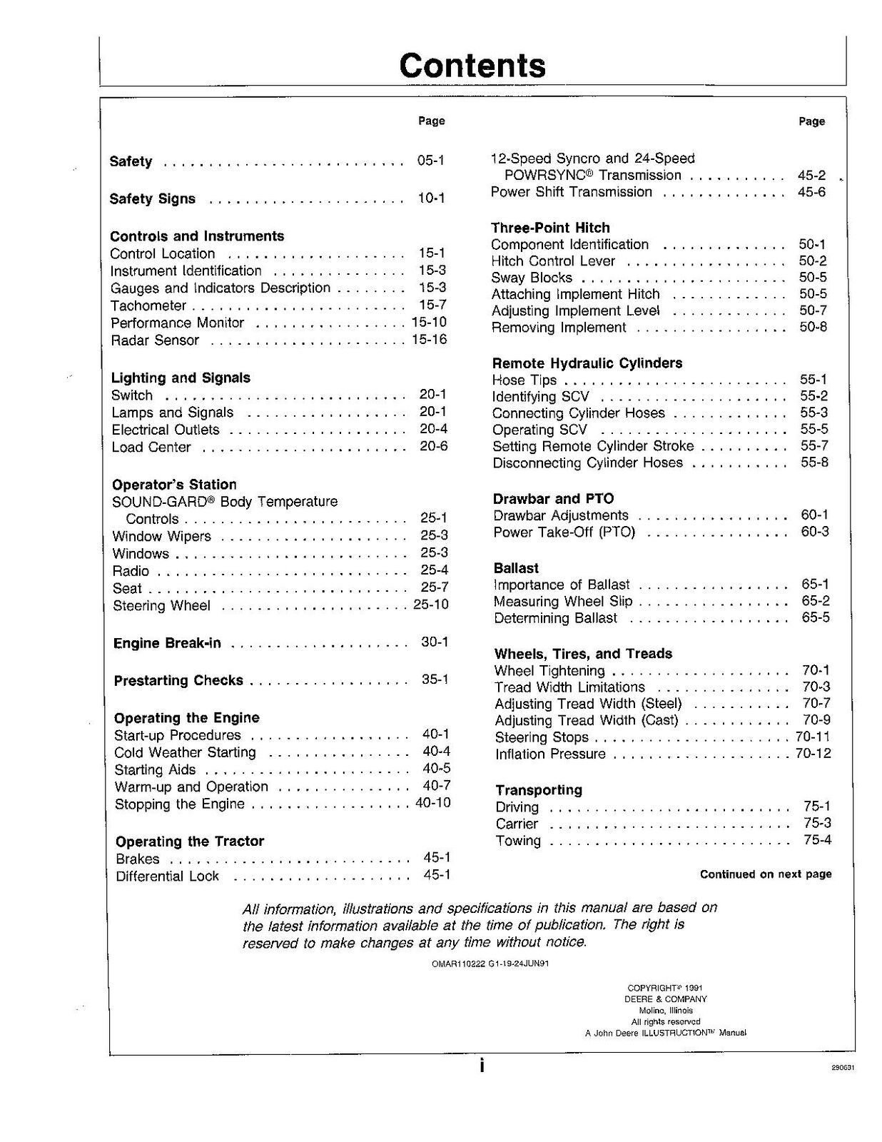 JOHN DEERE 8560 8760 8960 TRAKTOR-BETRIEBSHANDBUCH Nr. 3