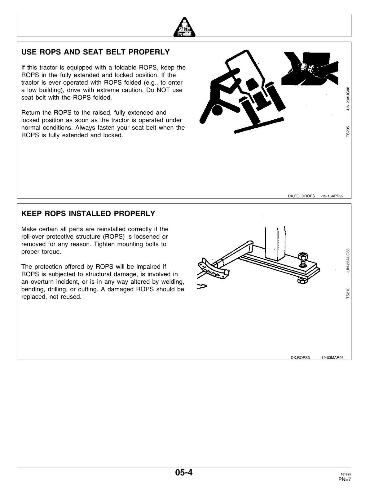 JOHN DEERE 7200 7400 TRACTOR OPERATORS MANUAL