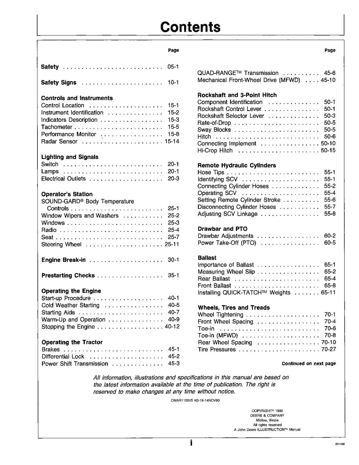 JOHN DEERE 4255 4455 4055 TRAKTOR-BETRIEBSHANDBUCH Nr. 2