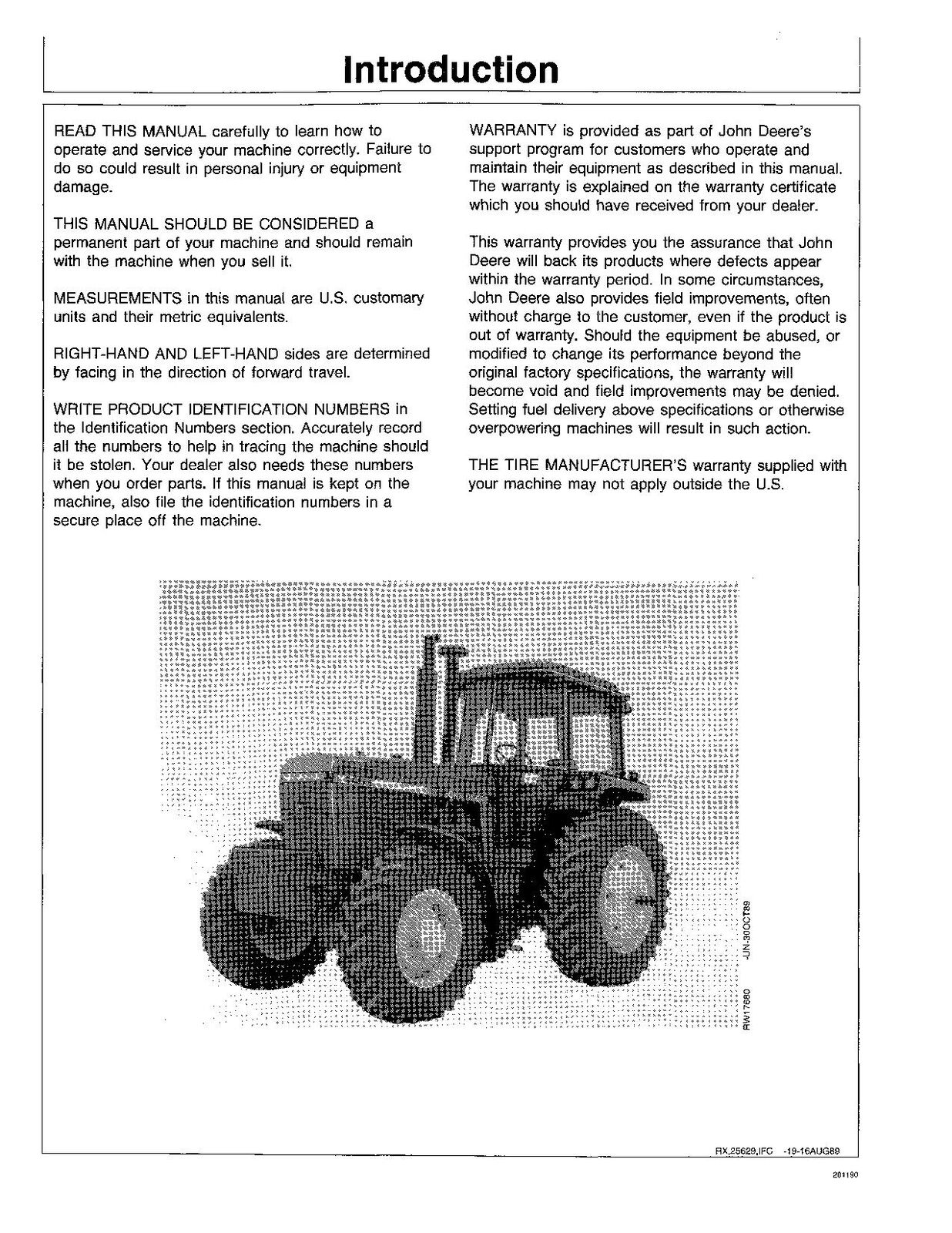 JOHN DEERE 4255 4455 4055 TRACTOR OPERATORS MANUAL #2