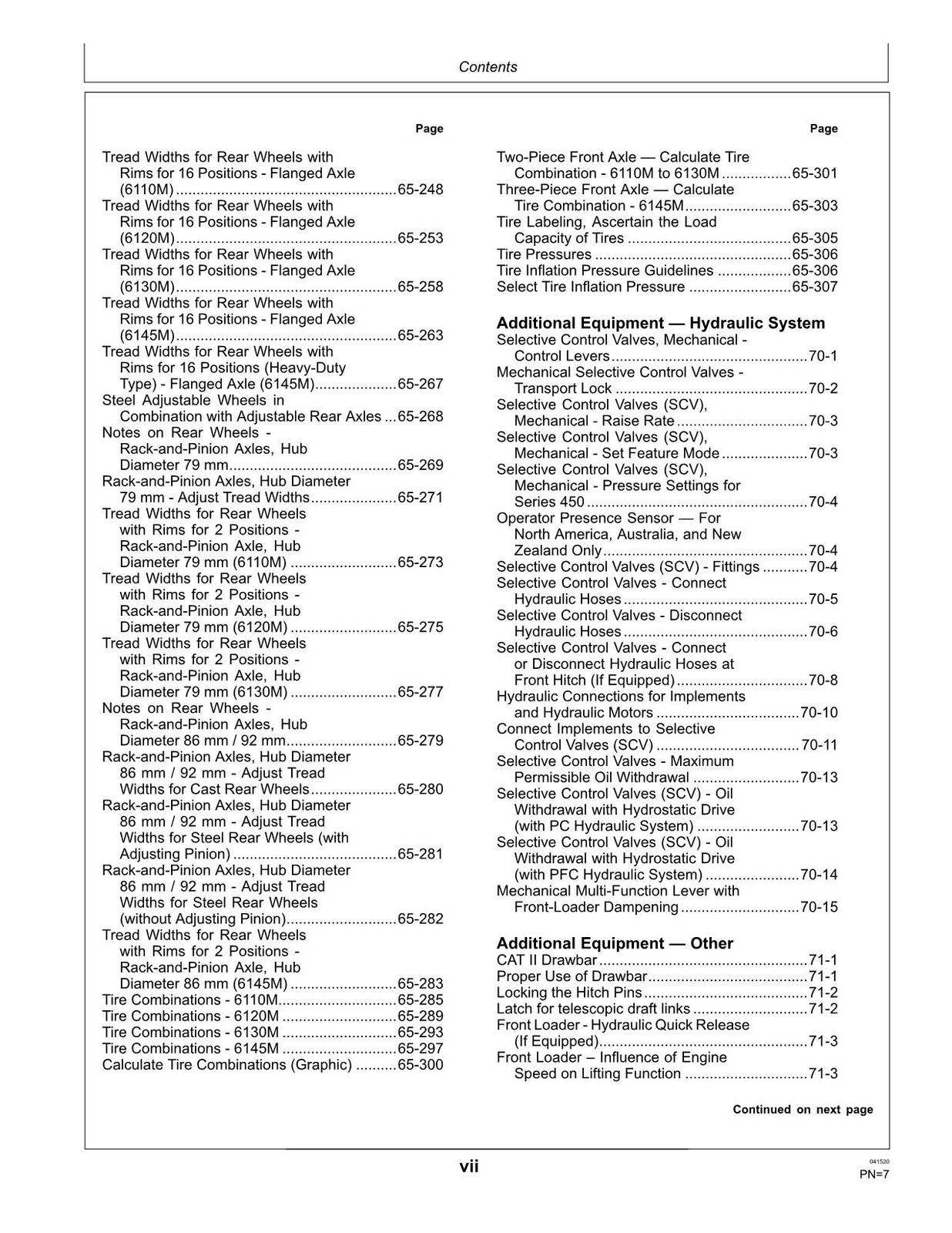 JOHN DEERE 6110M  6120M  6130M  6145M TRACTOR OPERATORS MANUAL #1