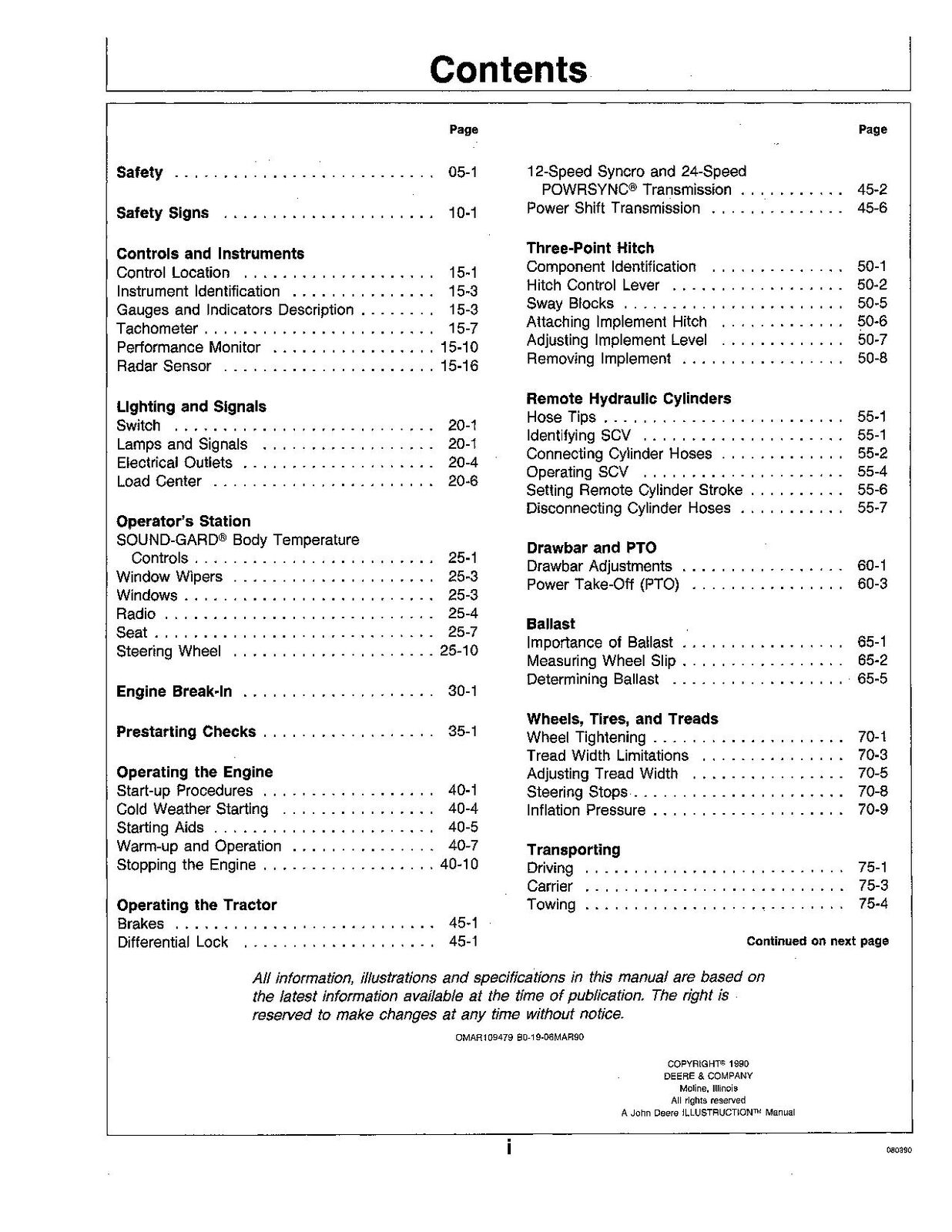 JOHN DEERE 8560 8760 8960 TRACTOR OPERATORS MANUAL #2