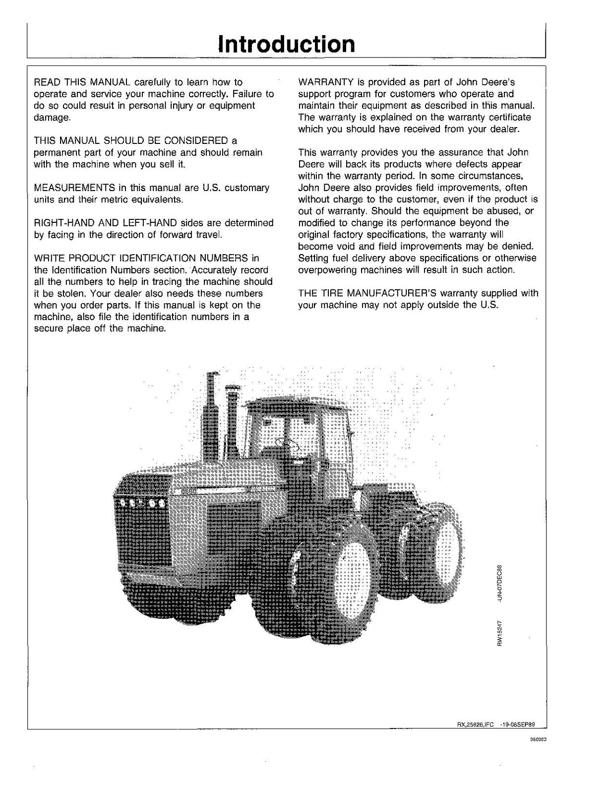 JOHN DEERE 8560 8760 8960 TRACTOR OPERATORS MANUAL #2