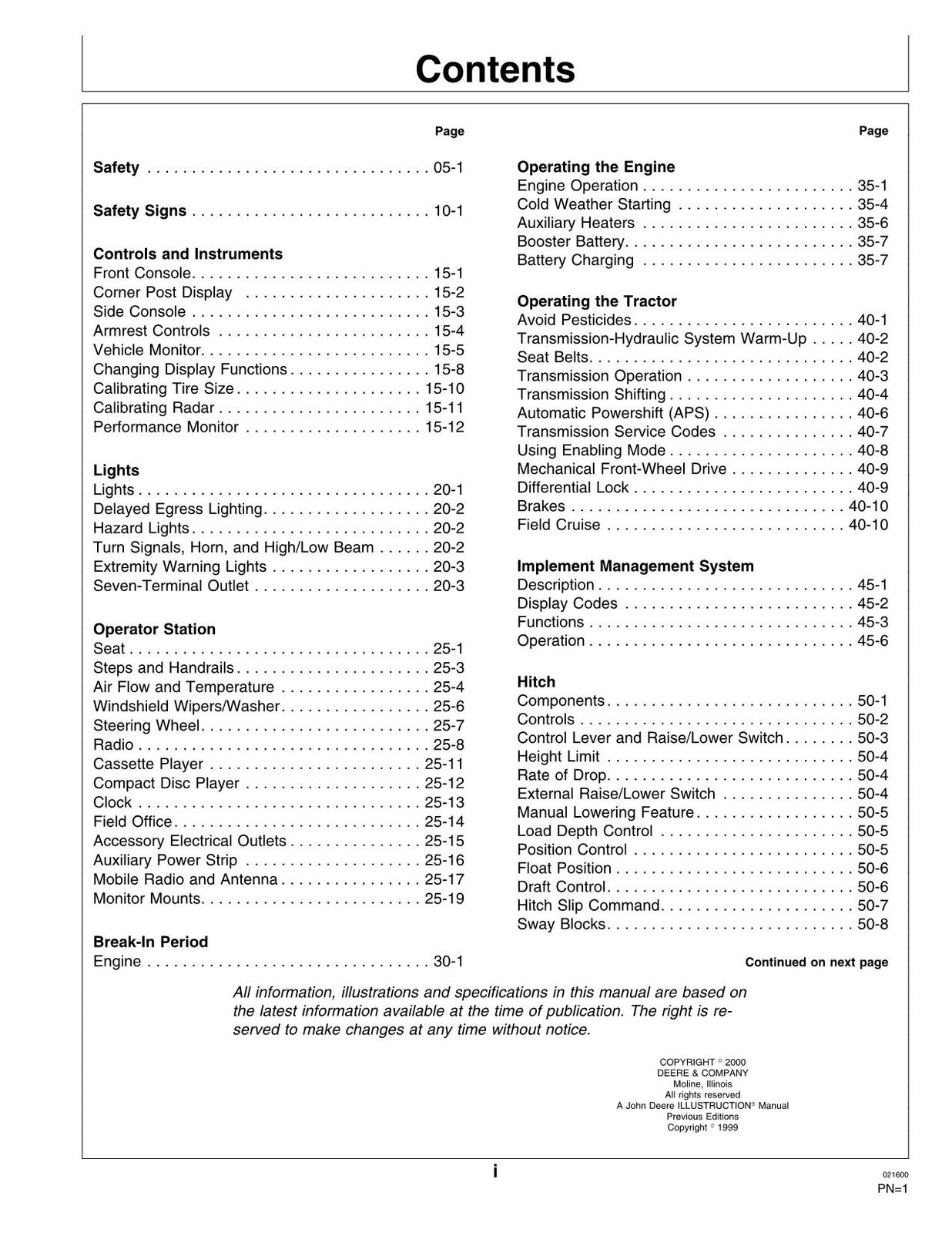 JOHN DEERE 8110 8210 8310 8410 TRACTOR OPERATORS MANUAL