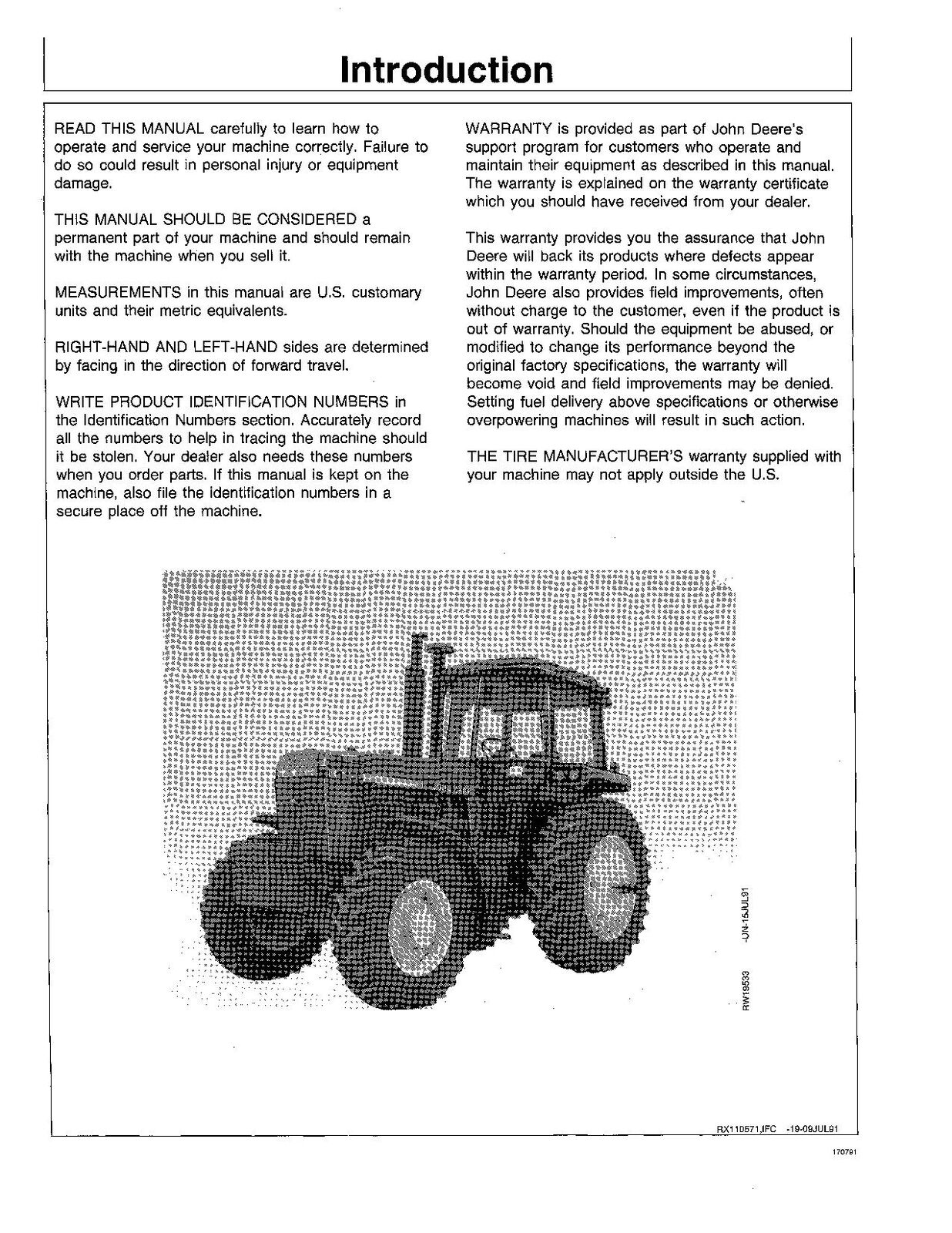 JOHN DEERE 4055 4255 4455 TRACTOR OPERATORS MANUAL