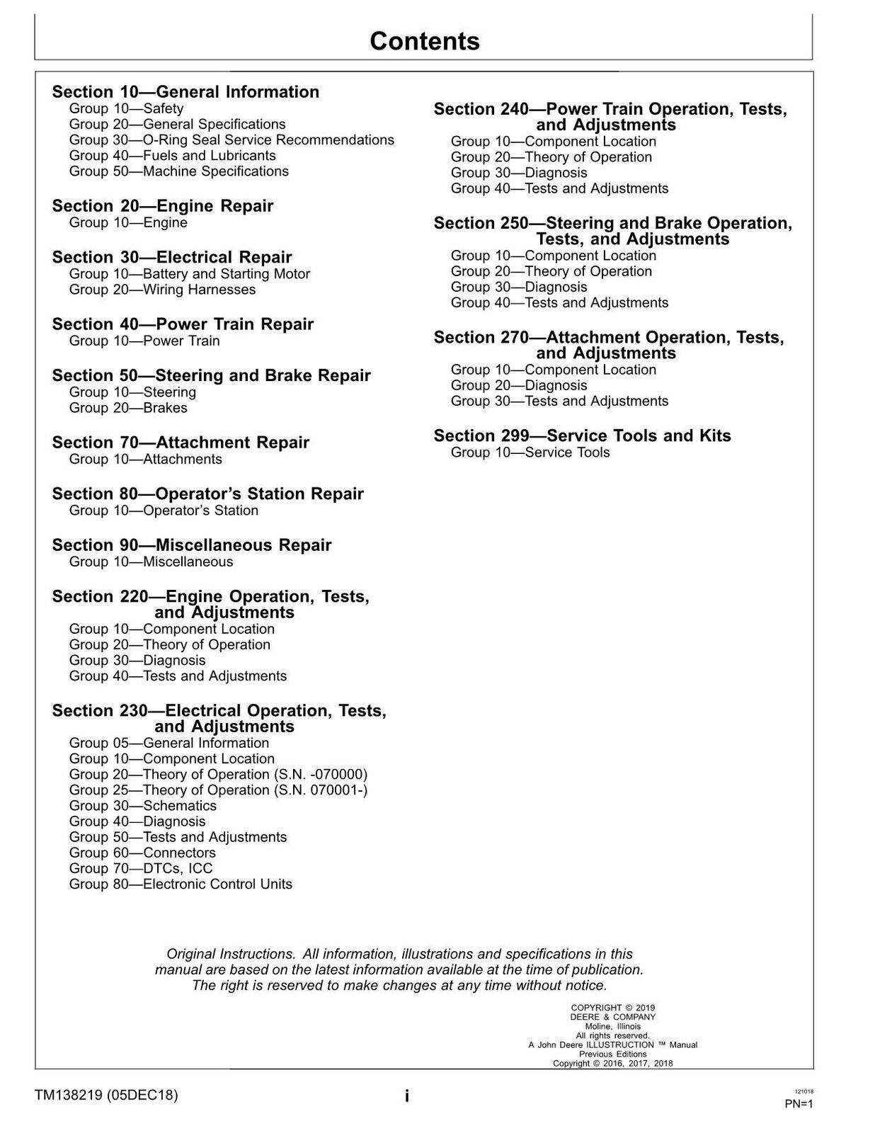 JOHN DEERE X350R TRACTOR SERVICE MANUAL