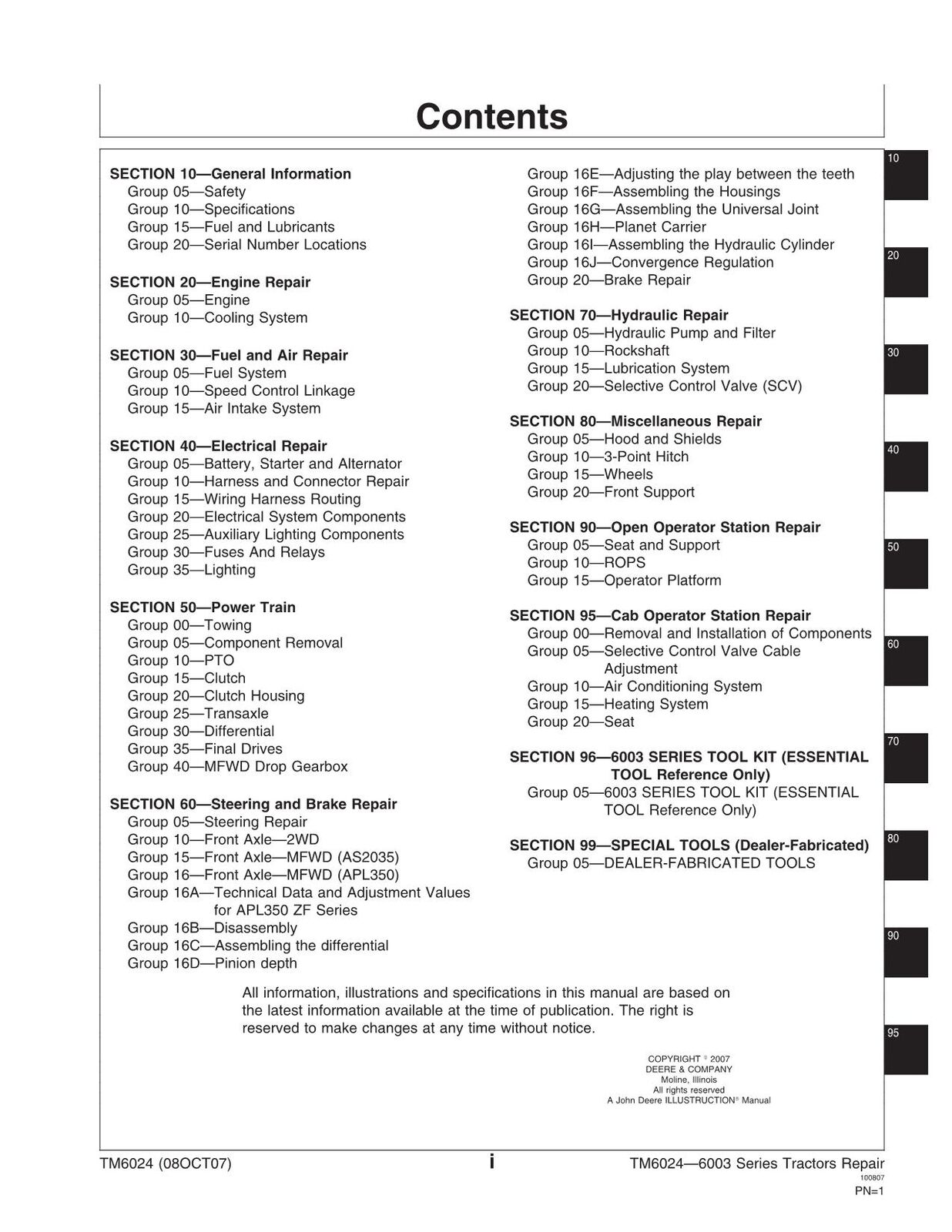 JOHN DEERE 6403 6603 TRACTOR SERVICE MANUAL #1