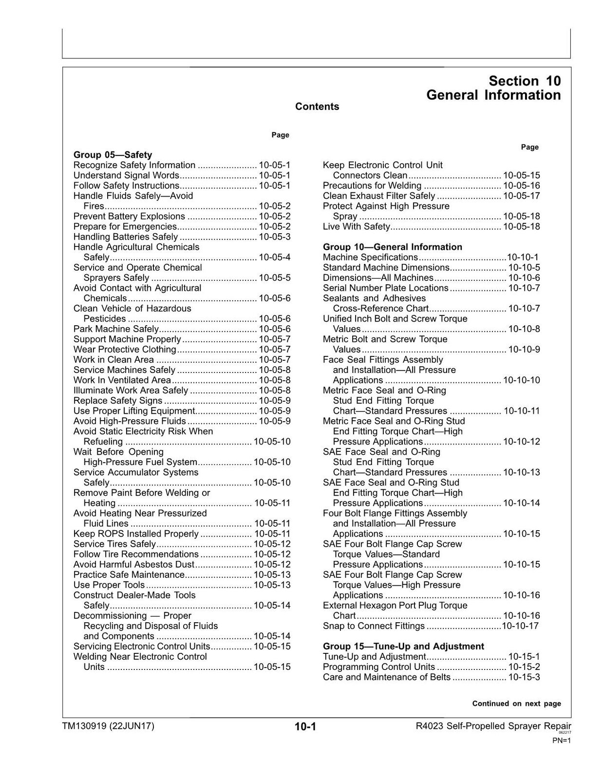 JOHN DEERE R4023 SPRÜHGERÄT REPARATUR-SERVICEHANDBUCH