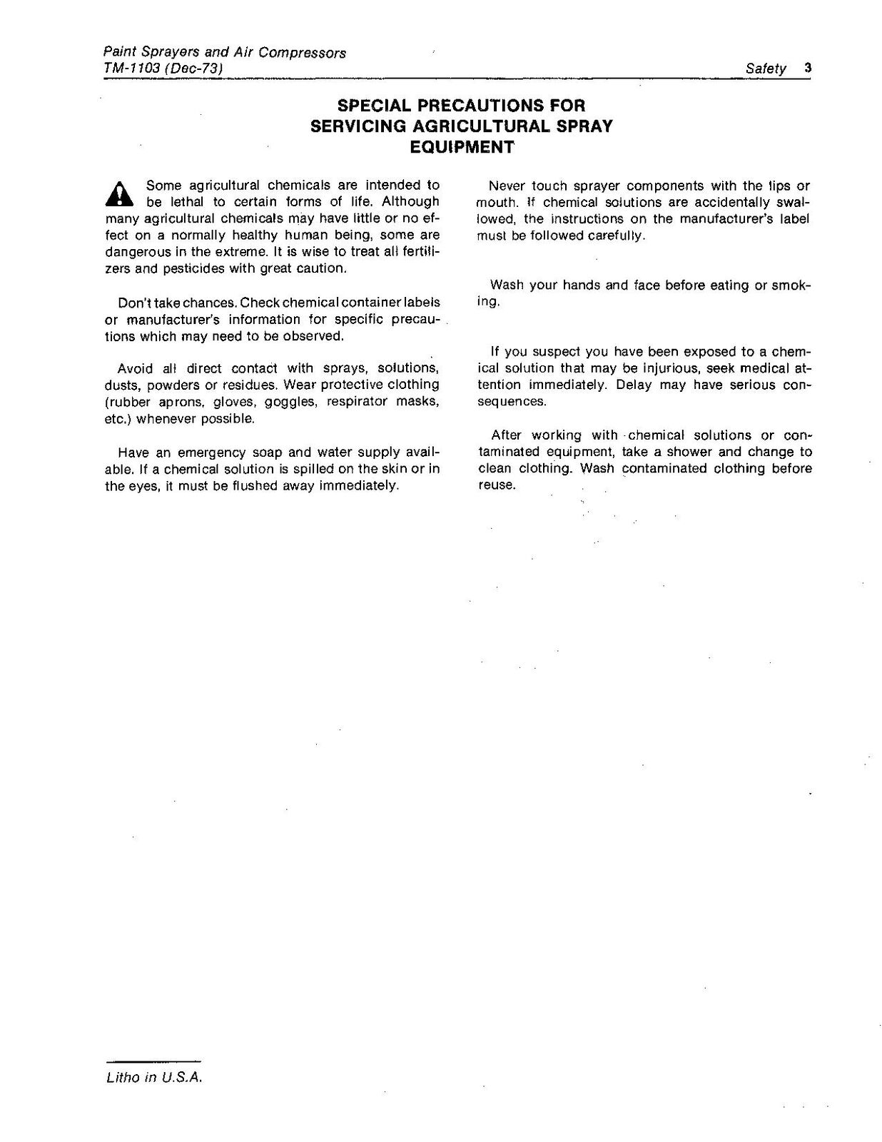 JOHN DEERE A100 A200 A33 A75 TY4340 TY4341 SPRÜHGERÄT SERVICEHANDBUCH