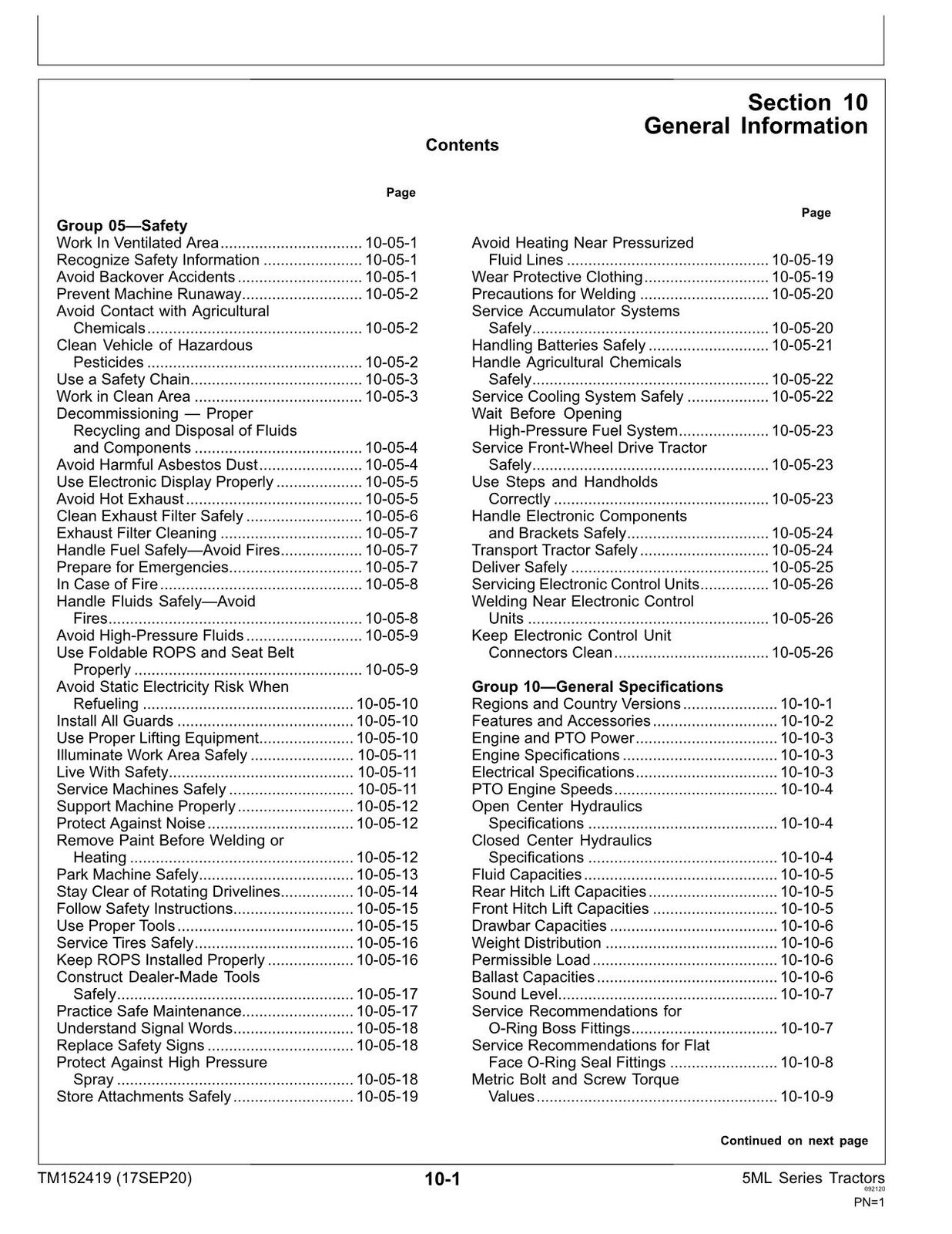 JOHN DEERE 5100ML 5115ML 5125ML TRAKTOR REPARATUR-SERVICEHANDBUCH Nr. 2 