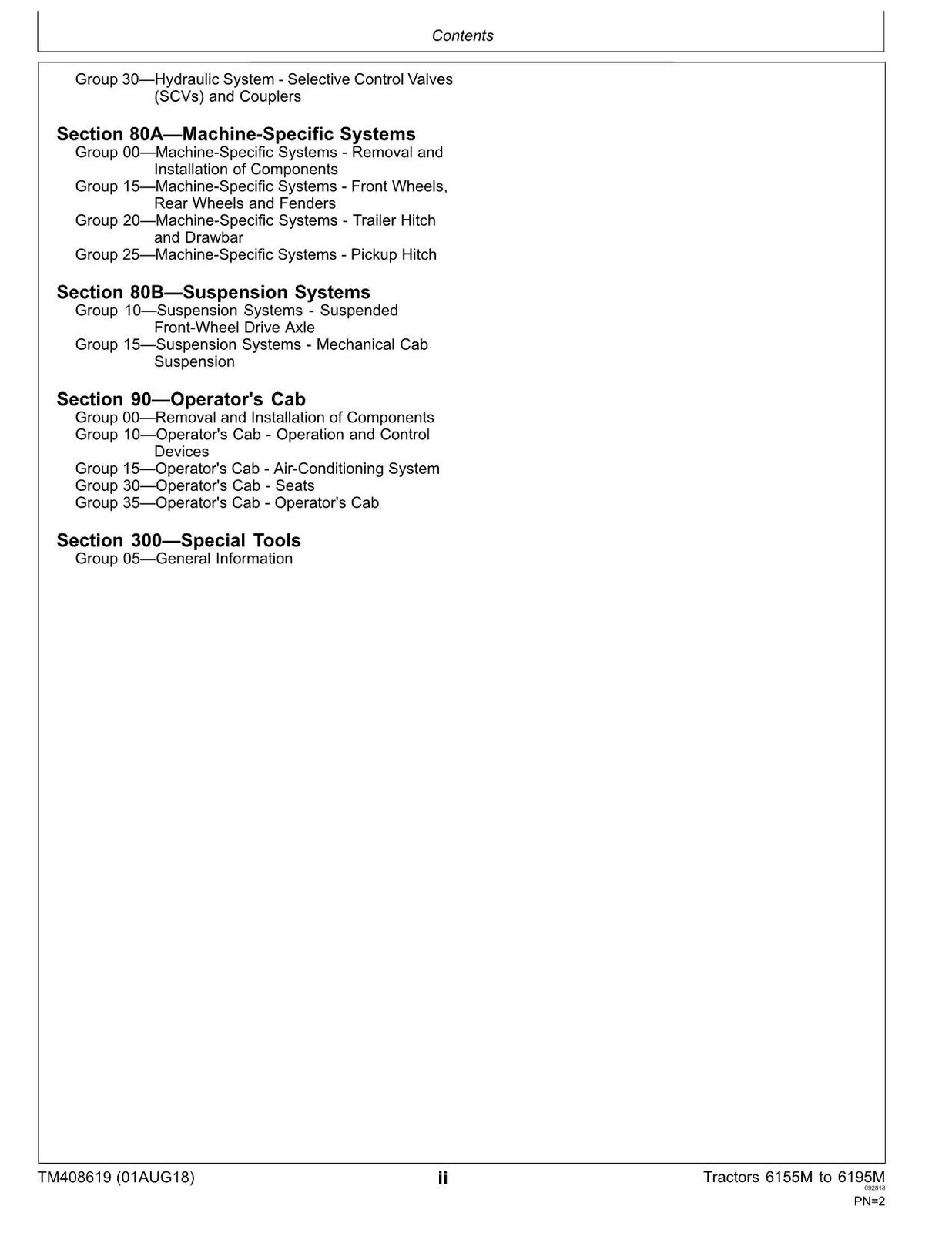 JOHN DEERE 6155M 6175M 6195M TRAKTOR REPARATUR-SERVICEHANDBUCH Nr. 2 