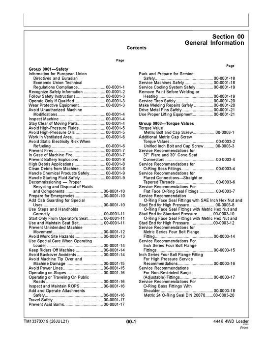 MANUEL D'ENTRETIEN ET DE RÉPARATION DU CHARGEUR JOHN DEERE 444K #4 