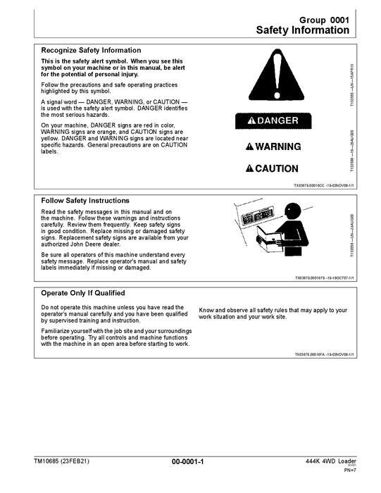 JOHN DEERE 444K LOADER REPAIR SERVICE MANUAL #5