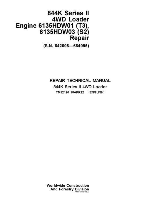 JOHN DEERE 844K LOADER REPAIR SERVICE MANUAL #2