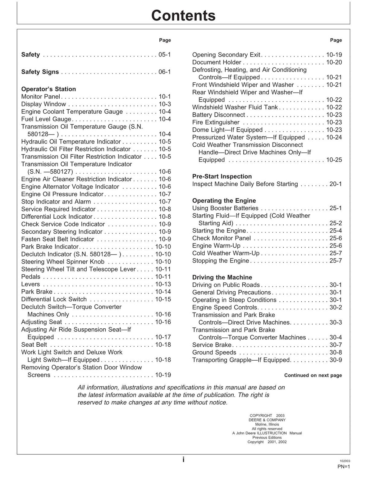 JOHN DEERE 540GIII 640GIII 548GIII 648GIII 748GIII SKIDDER-BETRIEBSHANDBUCH Nr. 2 