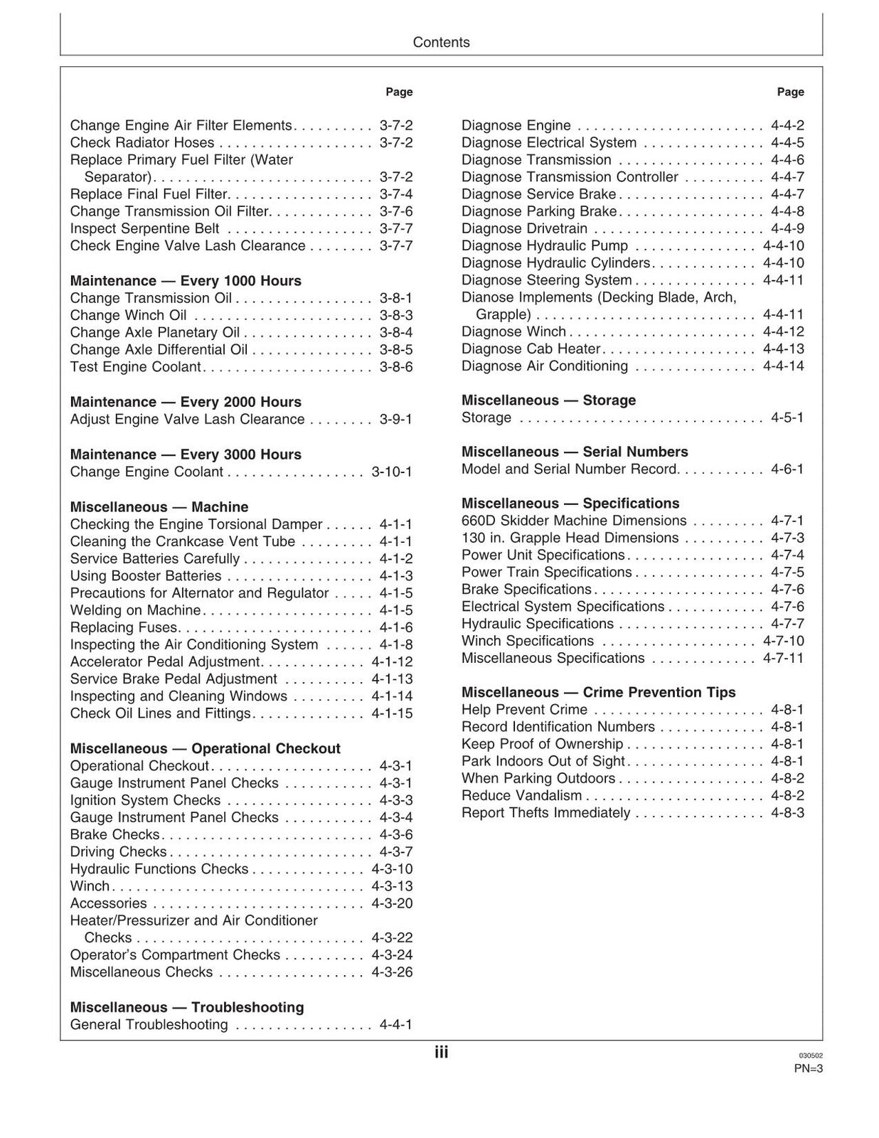 JOHN DEERE 660D SKIDDER OPERATORS MANUAL #1