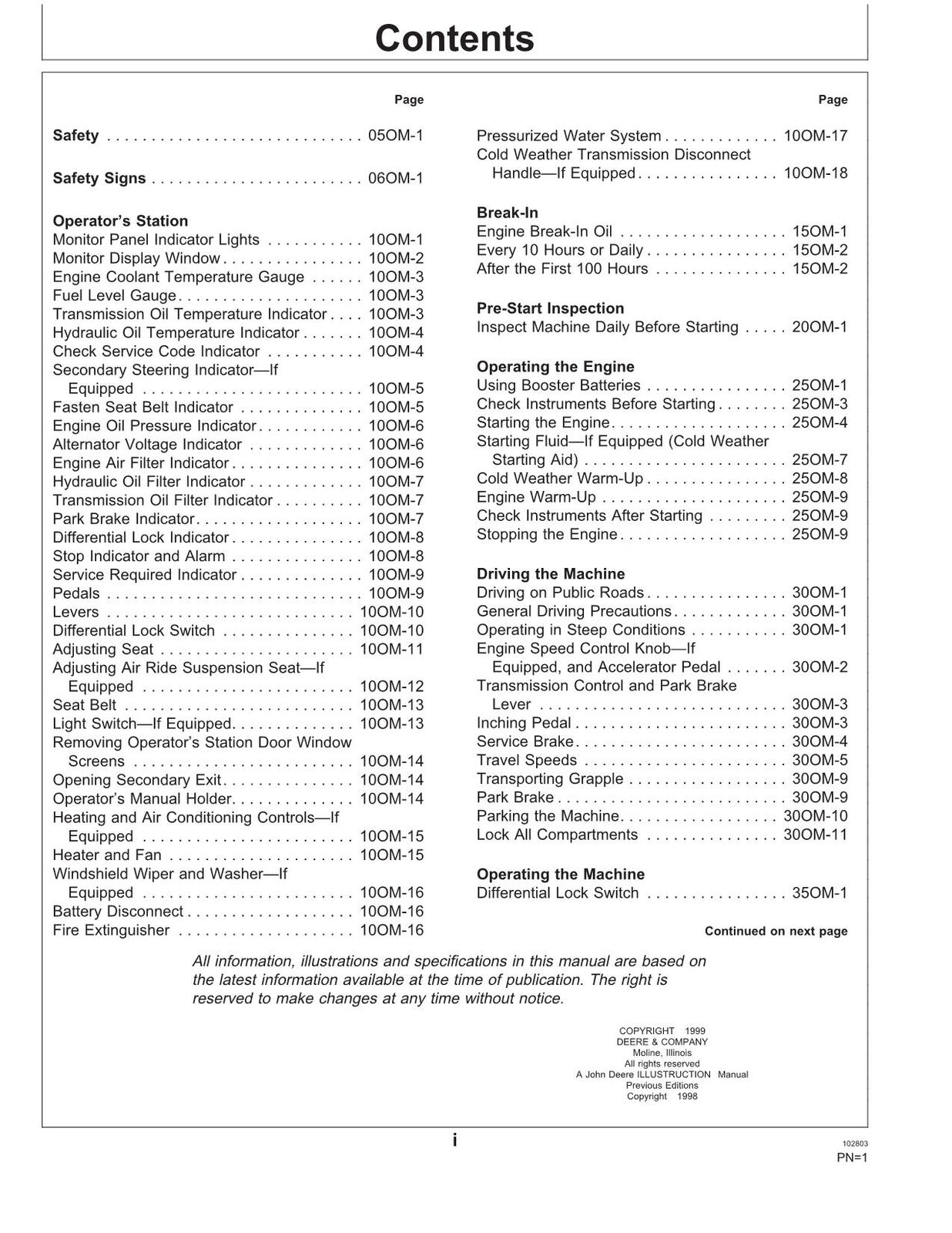 JOHN DEERE 540GII 548GII 640GII 648GII 748GII SKIDDER-BETRIEBSHANDBUCH Nr. 1 