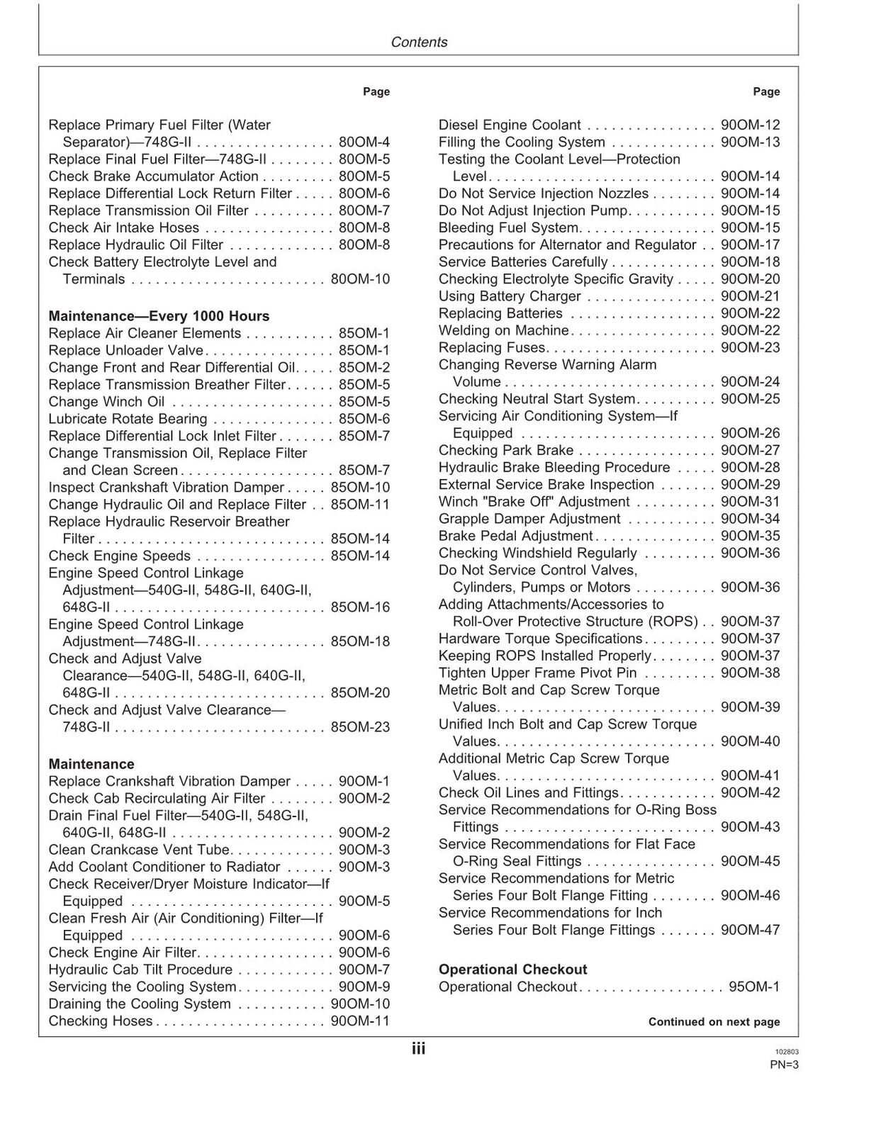 JOHN DEERE 540GII 548GII 640GII 648GII 748GII  SKIDDER OPERATORS MANUAL #1